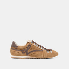 Dolce Vita SHOES | DEACON Lt Brown Suede Lace-Up Sneakers