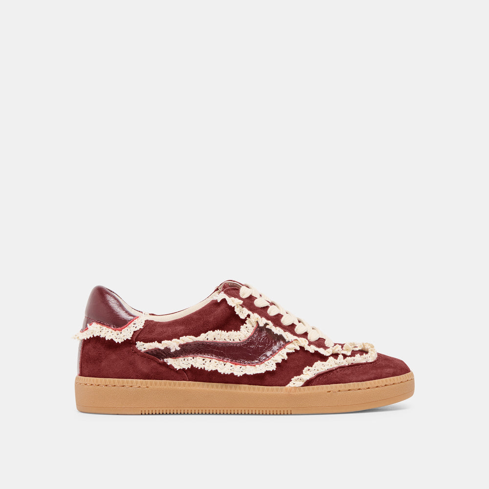 Dolce Vita SHOES | Notice Lace Oxblood Suede Sneakers
