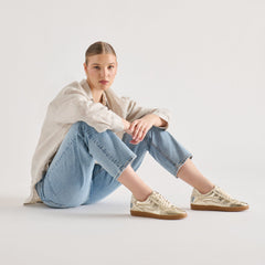 Dolce Vita SHOES | Notice Lace Platinum Distressed Leather Sneakers
