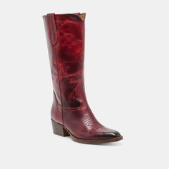 Dolce Vita SHOES | VIGLA Garnet Leather Pointed-Toe Western Boots