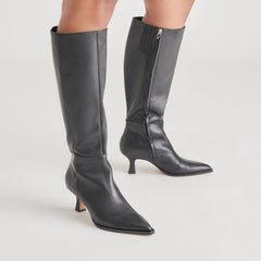 Dolce Vita SHOES | Auggie Wide Calf Boots | Black Leather Boots by Dolce Vita