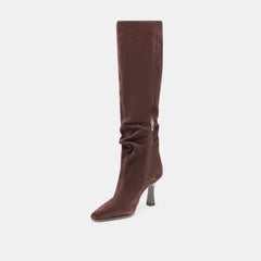 Dolce Vita SHOES | Lousa Mahogany Suede Wide Calf Boots