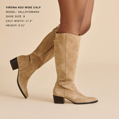 Dolce Vita SHOES | Virona H2O Waterproof Dk Taupe Suede Wide Calf Boots