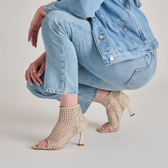 Dolce Vita SHOES | Quin Bone Woven Leather Heels