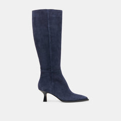 Dolce Vita SHOES | Auggie Navy Suede Wide Calf Boots