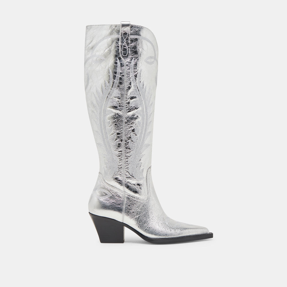 Dolce Vita SHOES | Ryatt Extra Wide Calf Silver Boots | Distressed Leather Boots
– Dolce Vita