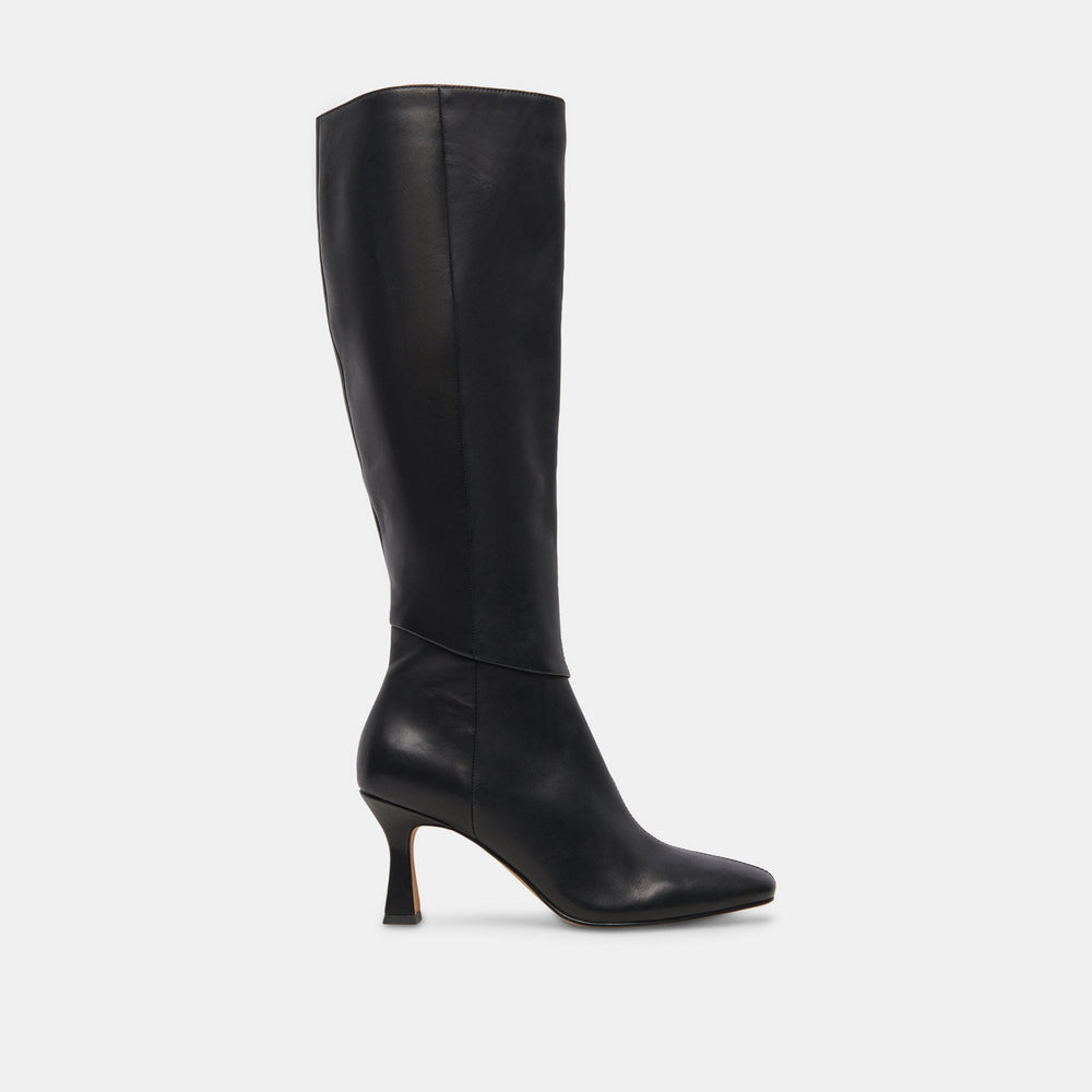 Dolce Vita SHOES | Gyra Wide Calf Black Leather Boots | Black Knee-High Wide Calf Boots
– Dolce Vita
