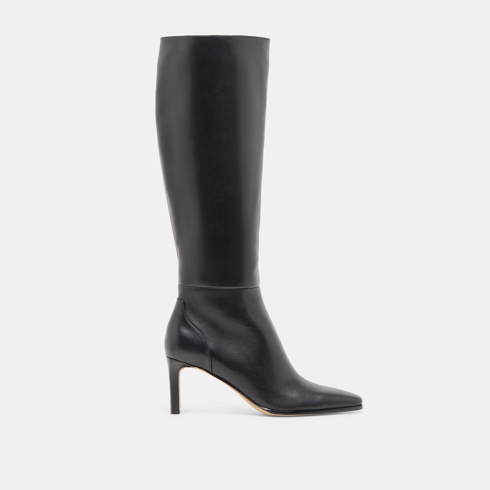 Dolce Vita SHOES | Emmi Black Leather Narrow Calf Boots