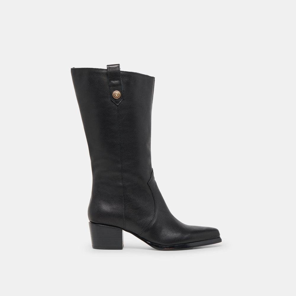 Dolce Vita SHOES | Vern Black Leather Wide Calf Boots