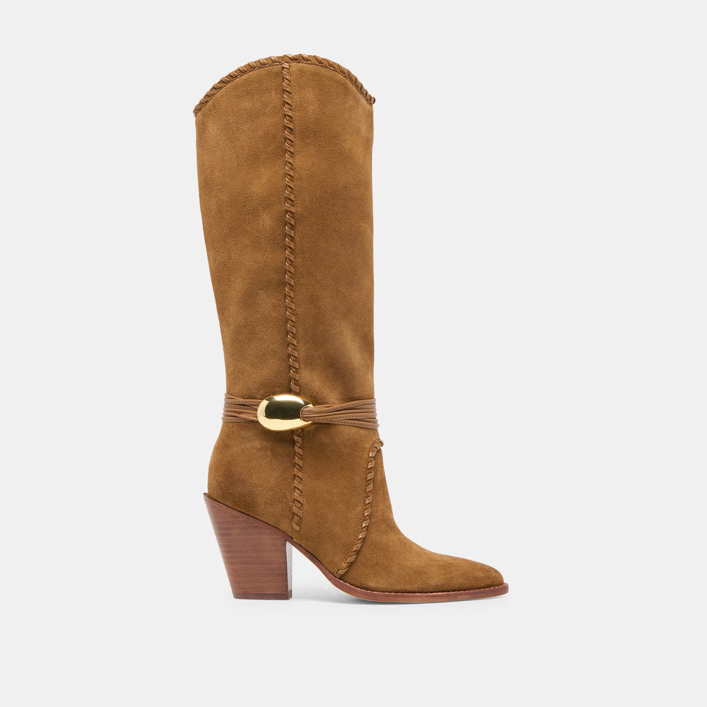 Dolce Vita SHOES | Jody Lt Brown Suede Wide Calf Boots