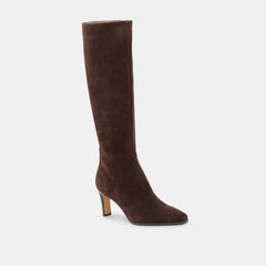 Dolce Vita SHOES | Emmi Dk Brown Suede Wide Calf Boots