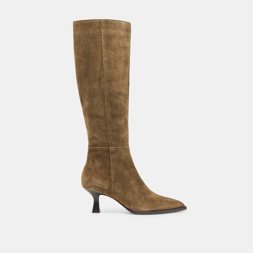 Dolce Vita SHOES | Auggie Olive Suede Wide Calf Boots