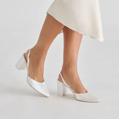 Dolce Vita SHOES | Carel True White Satin High Heels