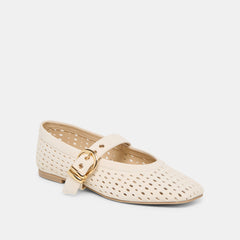 Dolce Vita SHOES | Mikel Creme Perforated Suede Ballet Flats