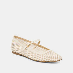 Dolce Vita SHOES | Reyes White Woven Raffia Ballet Flats
