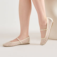 Dolce Vita SHOES | Reyes White Woven Raffia Ballet Flats