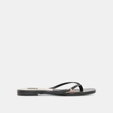 Dolce Vita SHOES | MALTA Black Leather Buckle Flip-Flop Sandals