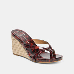 Dolce Vita SHOES | Helan Espadrille Tortoise Patent Leather Wedges