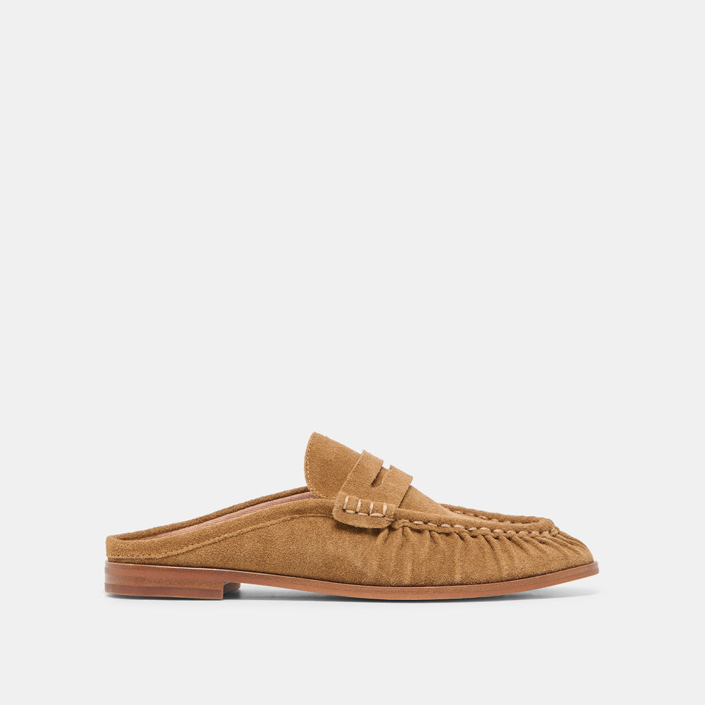 Dolce Vita SHOES | BETZY Lt Brown Suede Closed-Toe Slip-On Loafers