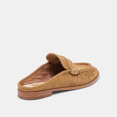 Dolce Vita SHOES | BETZY Lt Brown Suede Closed-Toe Slip-On Loafers