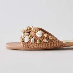 Dolce Vita SHOES | Lizza Toffee Beaded Raffia Sandals