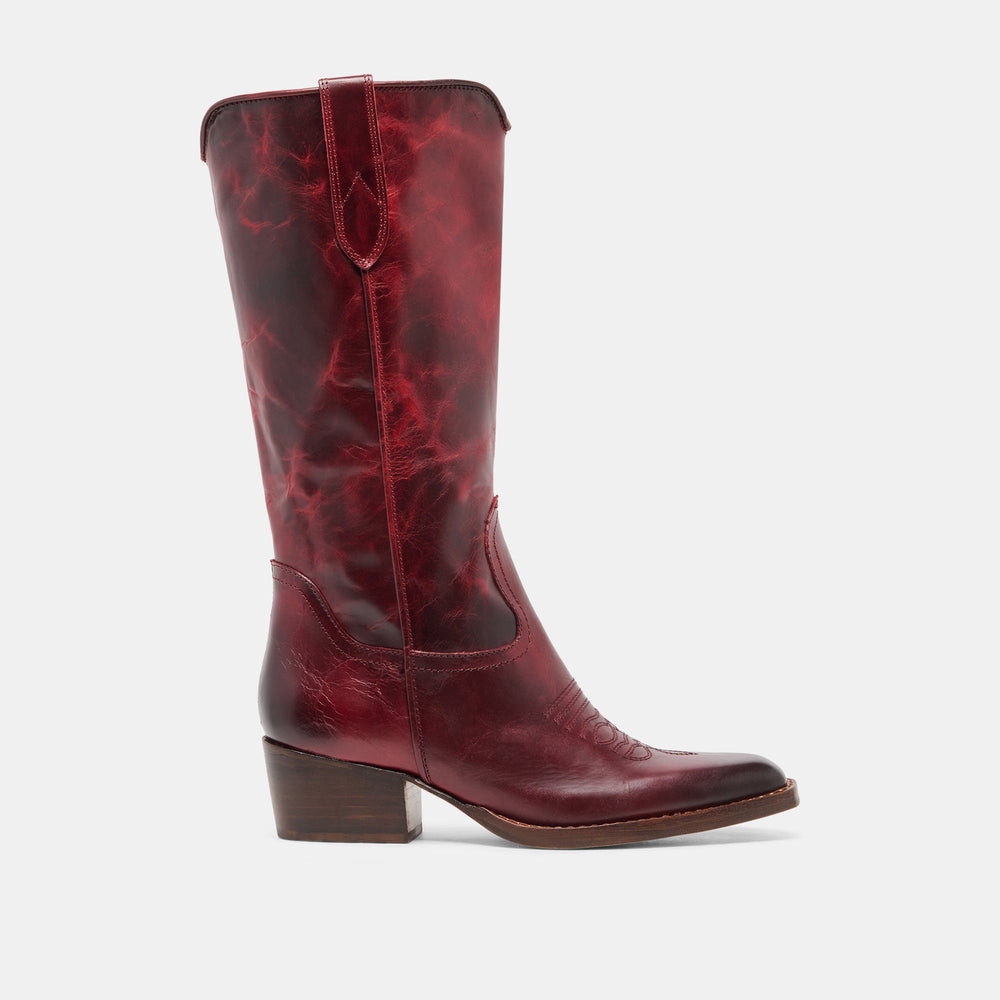 Dolce Vita SHOES | VIGLA Garnet Leather Pointed-Toe Western Boots