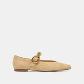 Dolce Vita SHOES | LOREE Desert Taupe Suede Mary-Jane Metal Detail Ballet Flats
