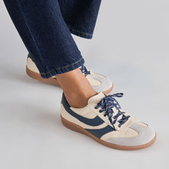 Dolce Vita SHOES | Merit White Navy Leather Sneakers