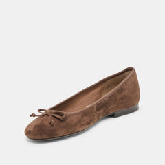 Dolce Vita SHOES | Ritla Wide Dk Brown Suede Ballet Flats