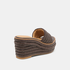 Dolce Vita SHOES | Throne Wide Chocolate Raffia Wedges