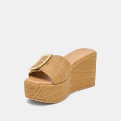Dolce Vita SHOES | Jilian Wide Mocha Raffia Wedges