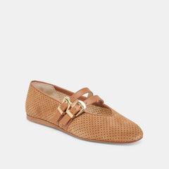 Dolce Vita SHOES | Baylee Wide Pecan Perforated Suede Ballet Flats