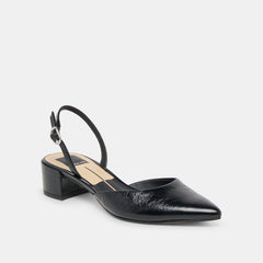 Dolce Vita SHOES | Carel Wide Midnight Crinkle Patent Leather Heels