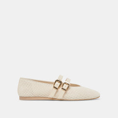 Dolce Vita SHOES | Baylee Wide Bone Perforated Suede Ballet Flats
