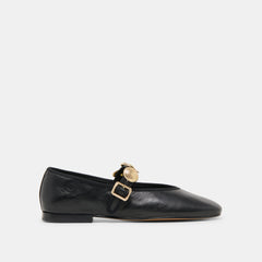 Dolce Vita SHOES | Relan Wide Black Leather Ballet Flats