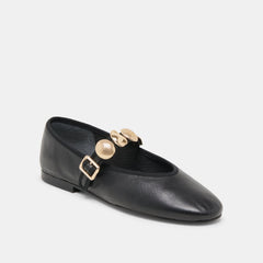 Dolce Vita SHOES | Relan Wide Black Leather Ballet Flats