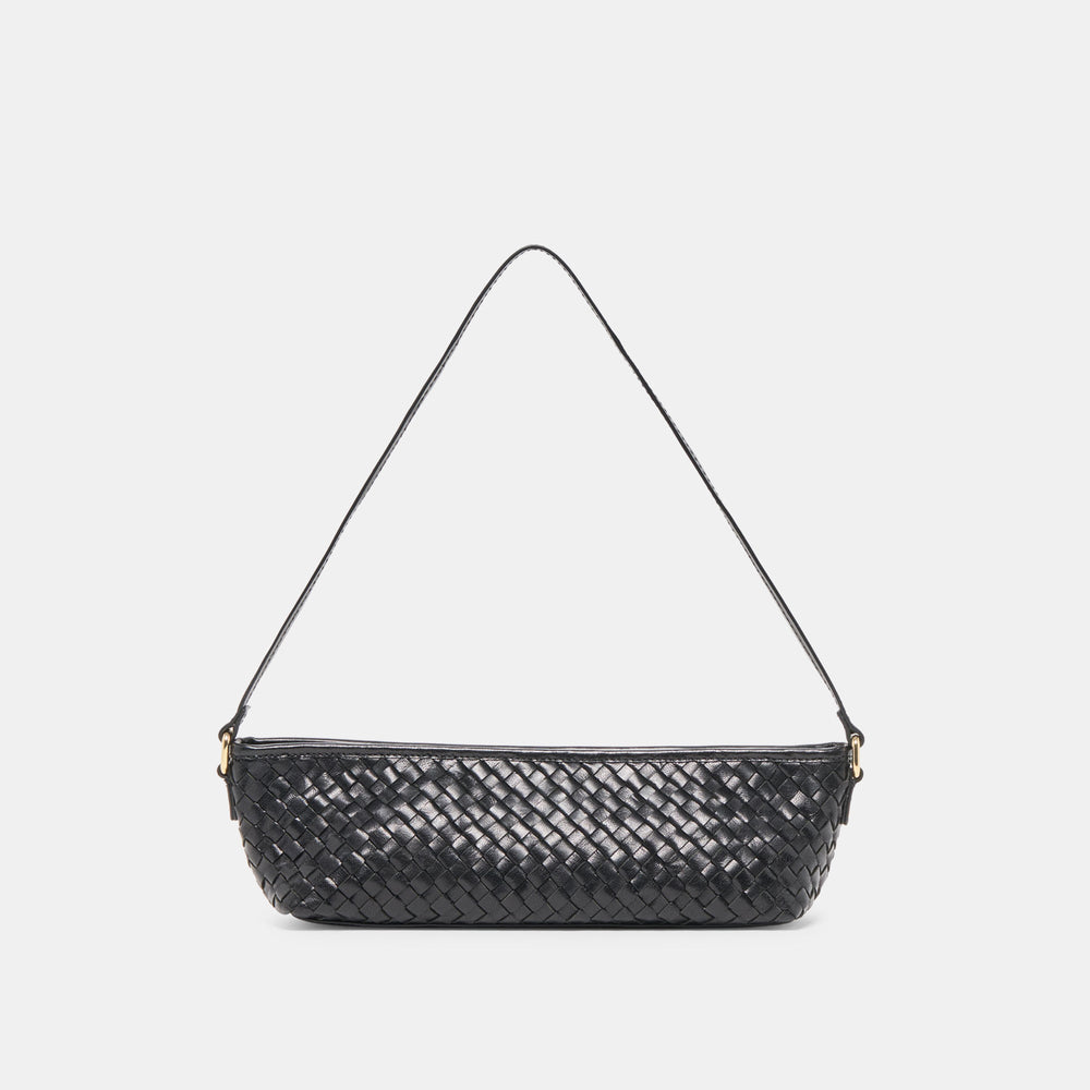 Dolce Vita HANDBAGS | Savaii Black Woven Leather Shoulder Bag
