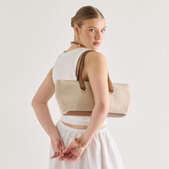 Dolce Vita HANDBAGS | CLARINA Natural Canvas Shoulder Bag