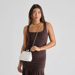 Dolce Vita HANDBAGS | Kendall White Satin Clutch