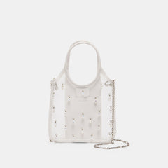 Dolce Vita HANDBAGS | SYLVENE PEARL White Mesh Removable Crossbody Handbag