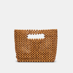 Dolce Vita ACCESSORIES | LINZY Natural Wood Top-Handle Handbag with Crossbody Strap
