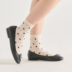 Dolce Vita Sale | Flower Mesh White Black Anklet Socks