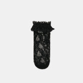 Dolce Vita Sale | Lace Ruffle Black Crew Socks