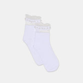 Dolce Vita Sale | Sheer Ruffle White Pearl Anklet Socks