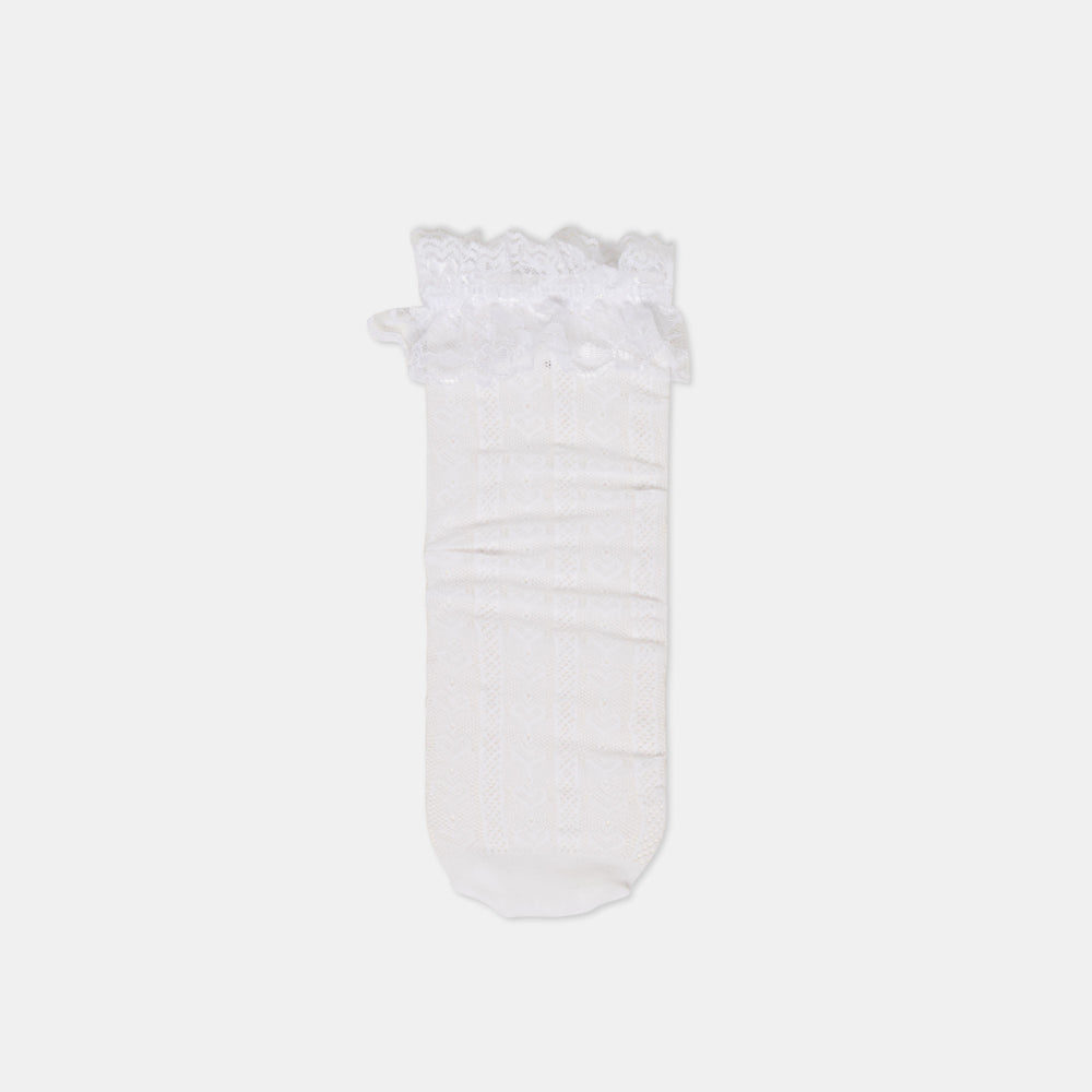Dolce Vita Sale | Lace Ruffle White Crew Socks