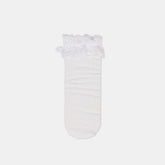 Dolce Vita Sale | Lace Ruffle White Crew Socks