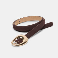 Dolce Vita ACCESSORIES | Organic Oval Mahogany Gold Buckle Belt
