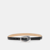 Dolce Vita ACCESSORIES | Organic Oval Black Silver Buckle Belt