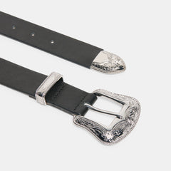Dolce Vita ACCESSORIES | Vintage Western Black Silver Buckle Belt