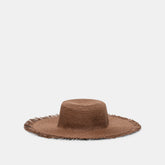 Dolce Vita ACCESSORIES | Floppy Dark Brown Sunhat with Ribbon and Frayed Edge
